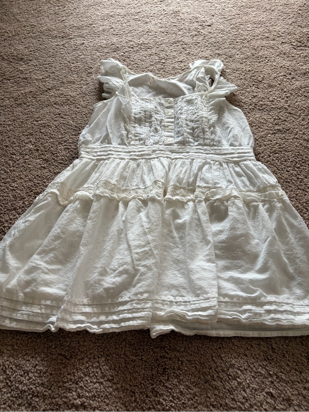 Urban Outfitters White Ruffled Tiered Dress